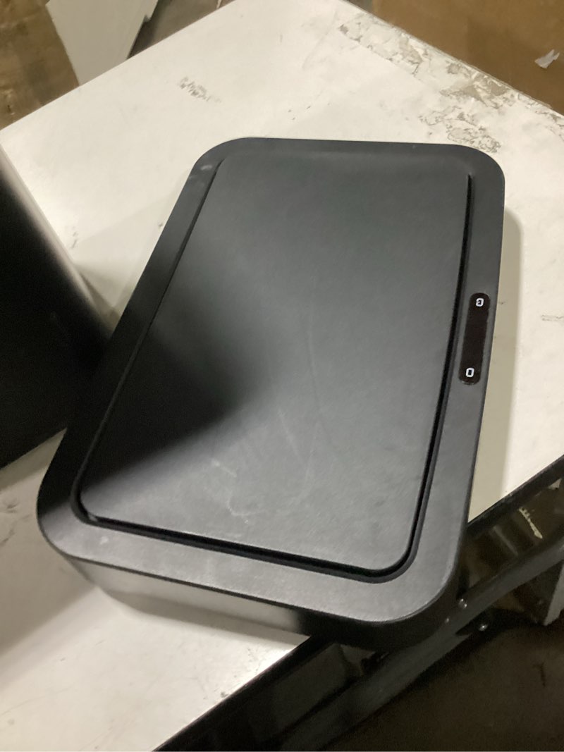 Condition photo showing Good Condition for mainstays 13.2 gallon kitchen sensor trash can, plastic motion sensor kitchen trash can, black