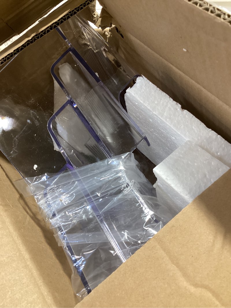 Condition photo showing As Is for zavekia 4 Tier Acrylic Brochure Holder 8.5 x 11 inch, Clear Literature Organizer Magazine Stand with Removable Divider for 4 x 9 inch Brochures,Magazine Holder,Flyer Holder