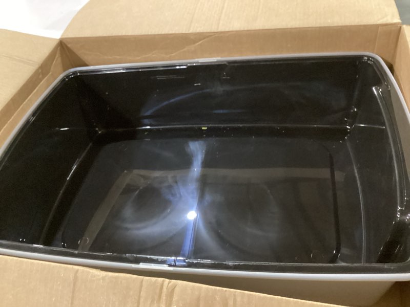 Condition photo showing Good Condition for iris usa cat litter box xx-large open top with high sided walls tall scatter shield scoop included easy clean plastic pan for big cats kittens multi-cat households 30"l x 20"w x 14"h black xxl black