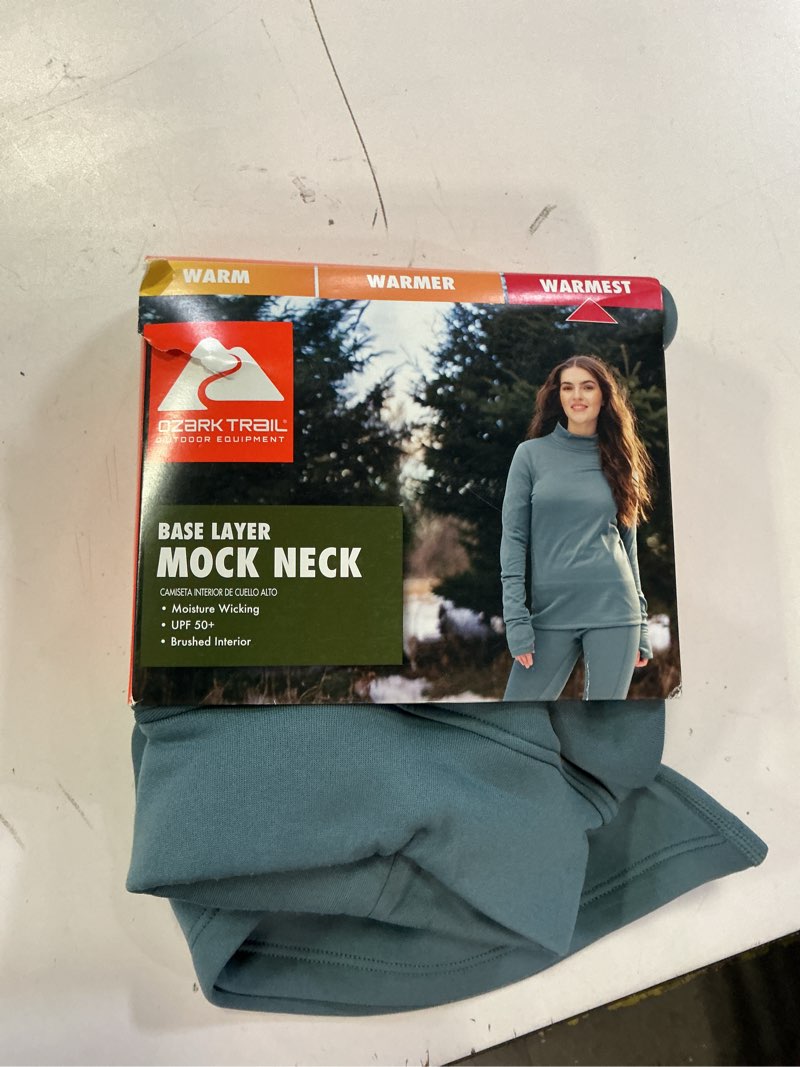 Condition photo showing Good Condition for ozark trail women's warmest thermal long sleeve fleece mockneck top s
