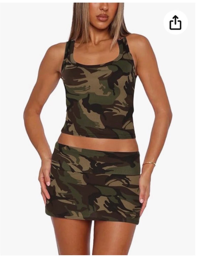 Skirt Sets Women 2 Piece Outfits - Sexy Two Pc Sleeveless Tank Crop Top Fold Over Mini Skort Skirts 