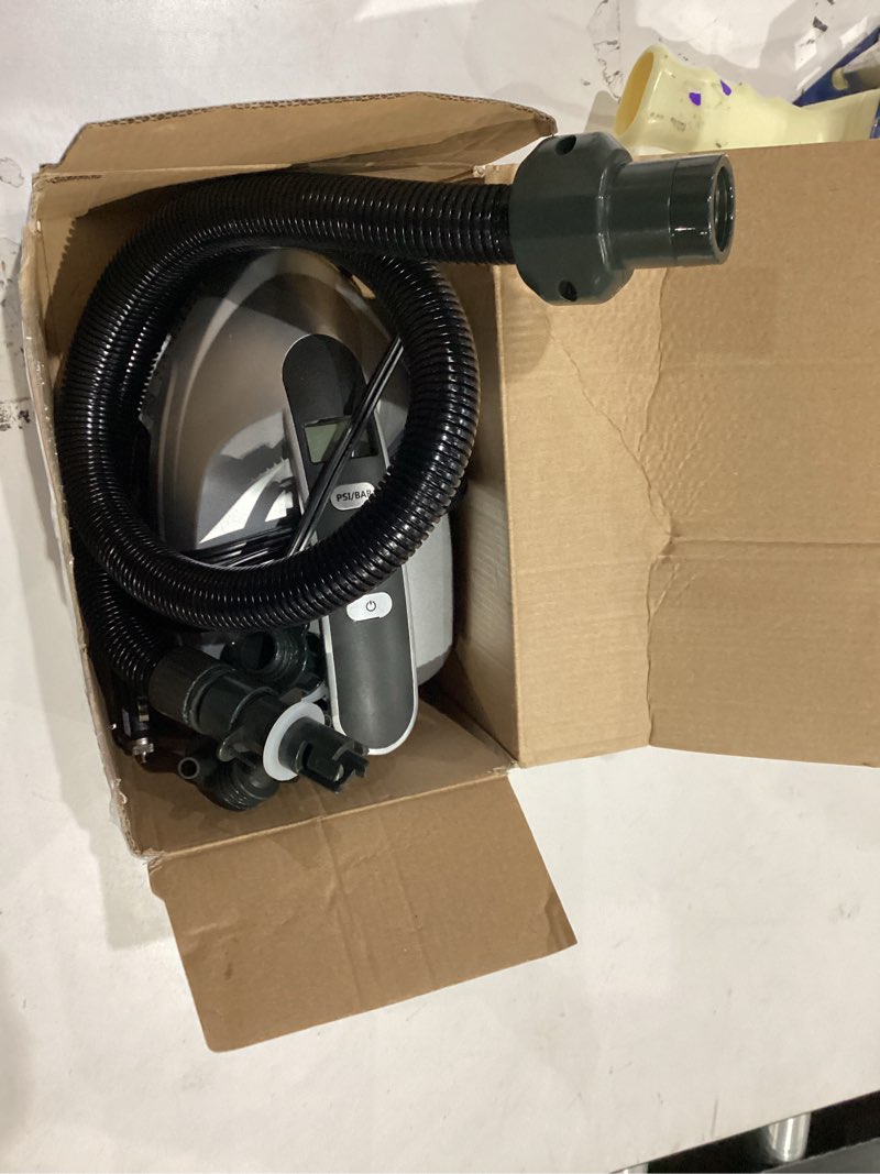 Condition photo showing Good Condition for serenelife electric paddle board pump – portable 16 psi dual-stage air compressor for lightning-fast inflation, auto-off, lcd display & 12v car connector – for sups, boats & inflatables silver