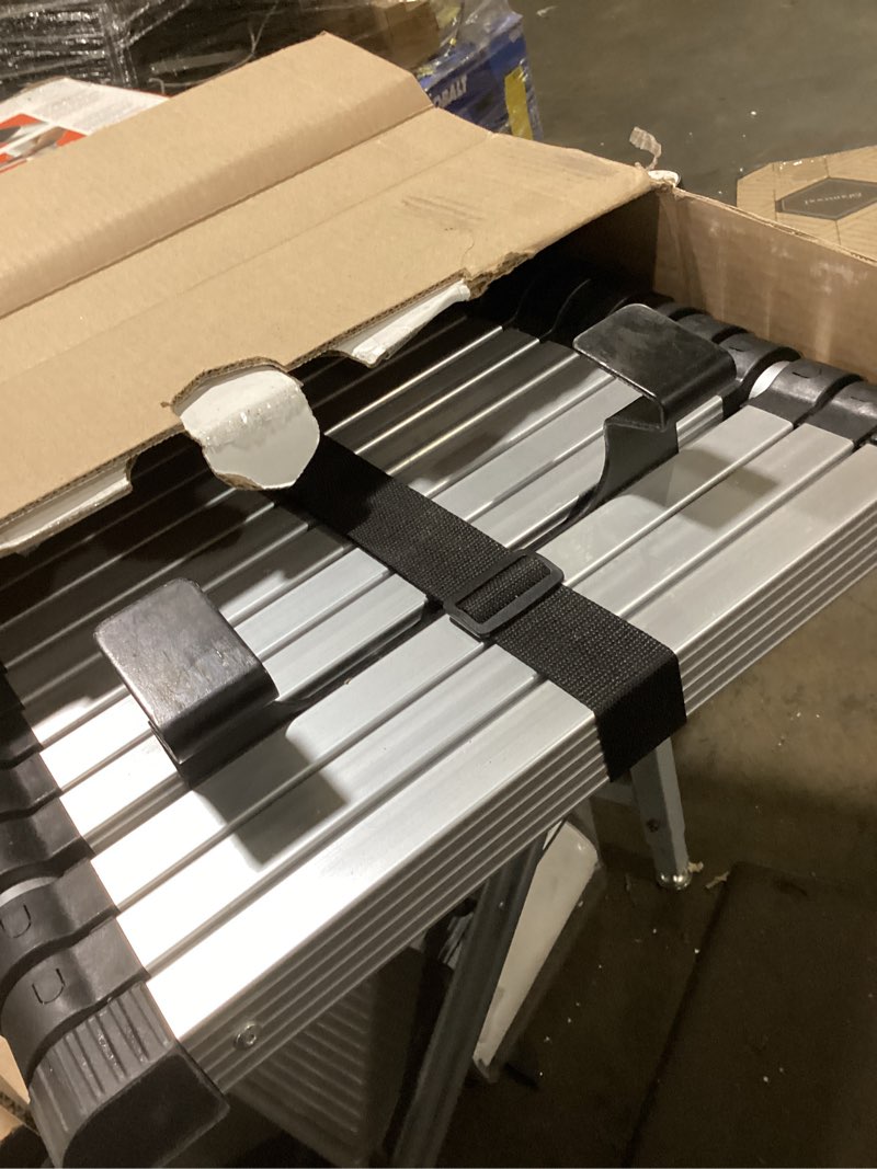 Condition photo showing As Is for lippert on-the-go portable, telescoping rv ladder - 14.5' — enhanced stability and safety - retracts to 35.75" - sturdy 330 lb. capacity - compatible with lippert ladder receiver - 2021126697