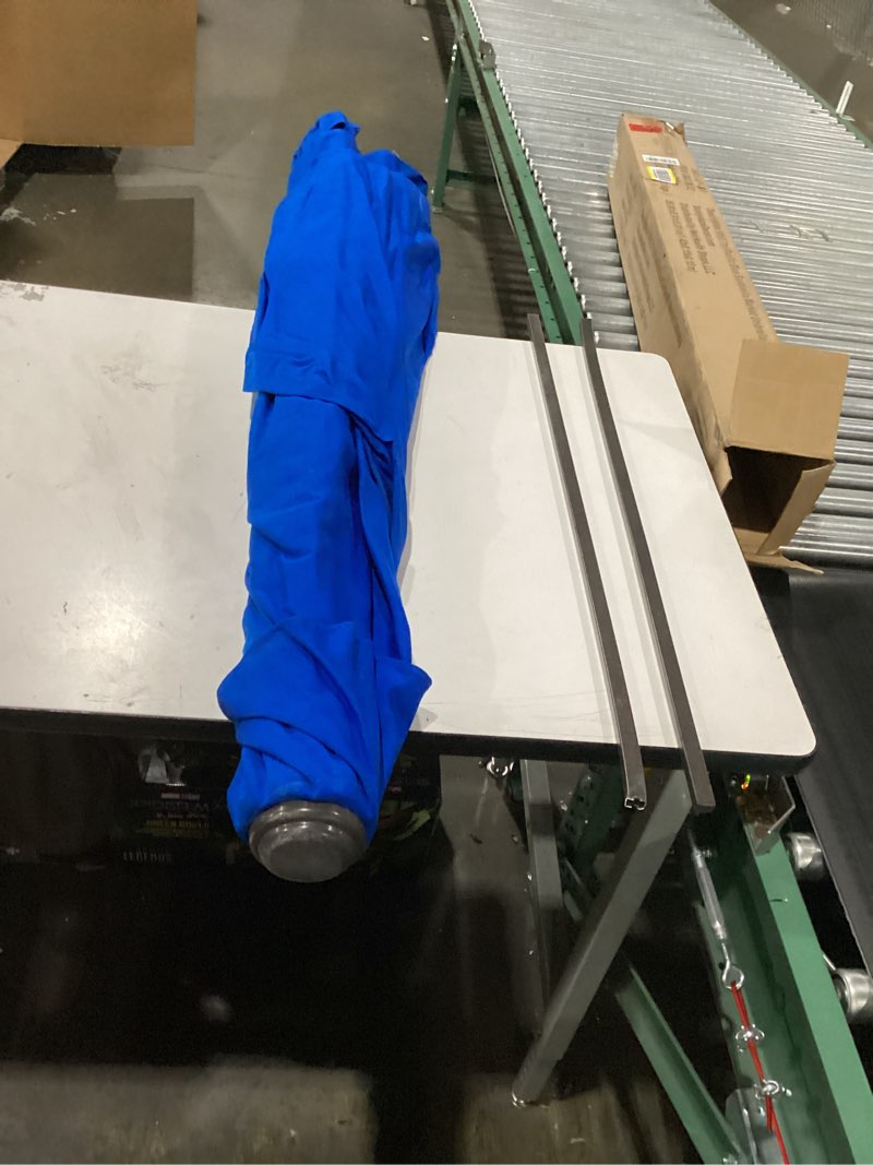 Condition photo showing As Is for Sunnydaze Sunbrella 9-Foot Patio Umbrella with Auto Tilt and Crank - Rust Resistant Aluminum Pole Pacific Blue