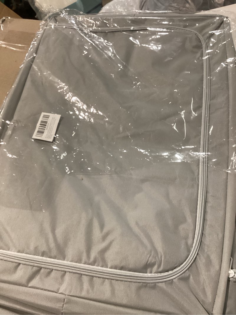 Condition photo showing Good Condition for clothes storage bins with metal frame foldable storage box clothes organizers storage containers for clothes sheets blankets books toys gifts and holiday decorations (100lx3 pack) 100l(23.6''x16.5"x15.7") light gray