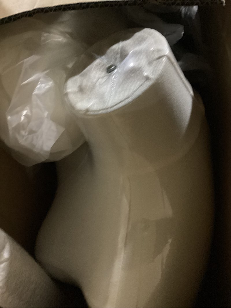 Condition photo showing New/Like New for female mannequin torso dress forms for sewing manicanequin body gold metal stand detachable head for clothing dress jewelry display, no hands female without hand