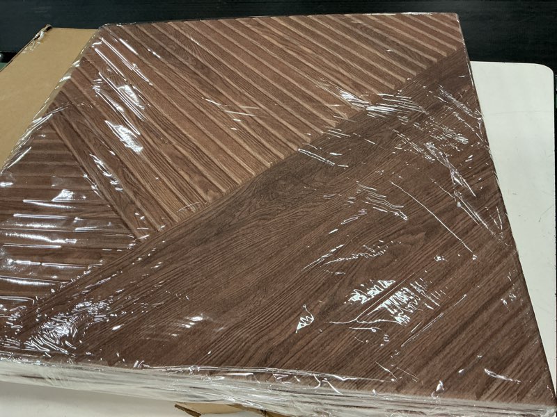 Condition photo showing New/Like New for fluxynara 6-pack felt bulletin board, walnut crossing lines | 70.87" x 47.24" cork board alternative, acoustic wall panels with 60 adhesive tabs for recording studios and home offices