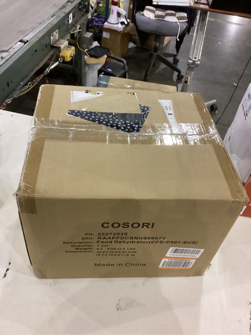 Condition photo showing As Is for COSORI Food Dehydrator for Jerky, 176°F Temperature Control, 5 Stainless Steel Trays Dryer Machine, 4 Presets, 48H Timer, for Dog Treats, Meat, Fruit, Veggies, Snacks,Bright-Silver Bright-Silver 5 Trays 5 Trays Dehydrator