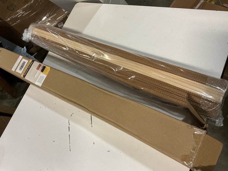 Condition photo showing New/Like New for no drill cordless bamboo roman shades, windows size 36" w × 64" h - carbonized carbonized 36" w × 64" h?window size?