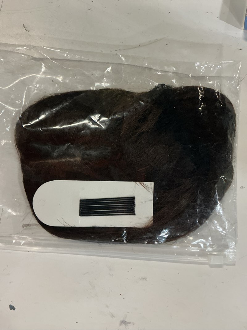 Condition photo showing Good Condition for LesafeV Straight Silk Base Human Hair Topper One Piece Side Part Forehead Closure With Clips (20cm/L