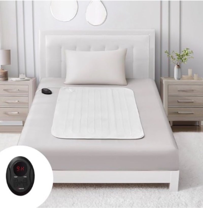 Bwarm Premium Multi-Zone Electric Heated Mattress Pad twin size 39 x 75 inch, Dual Controllers, 9 Heat Settings, 1-12 Hours Auto Off, Individual Body and Feet Settings, Machine Washabl,size twin.