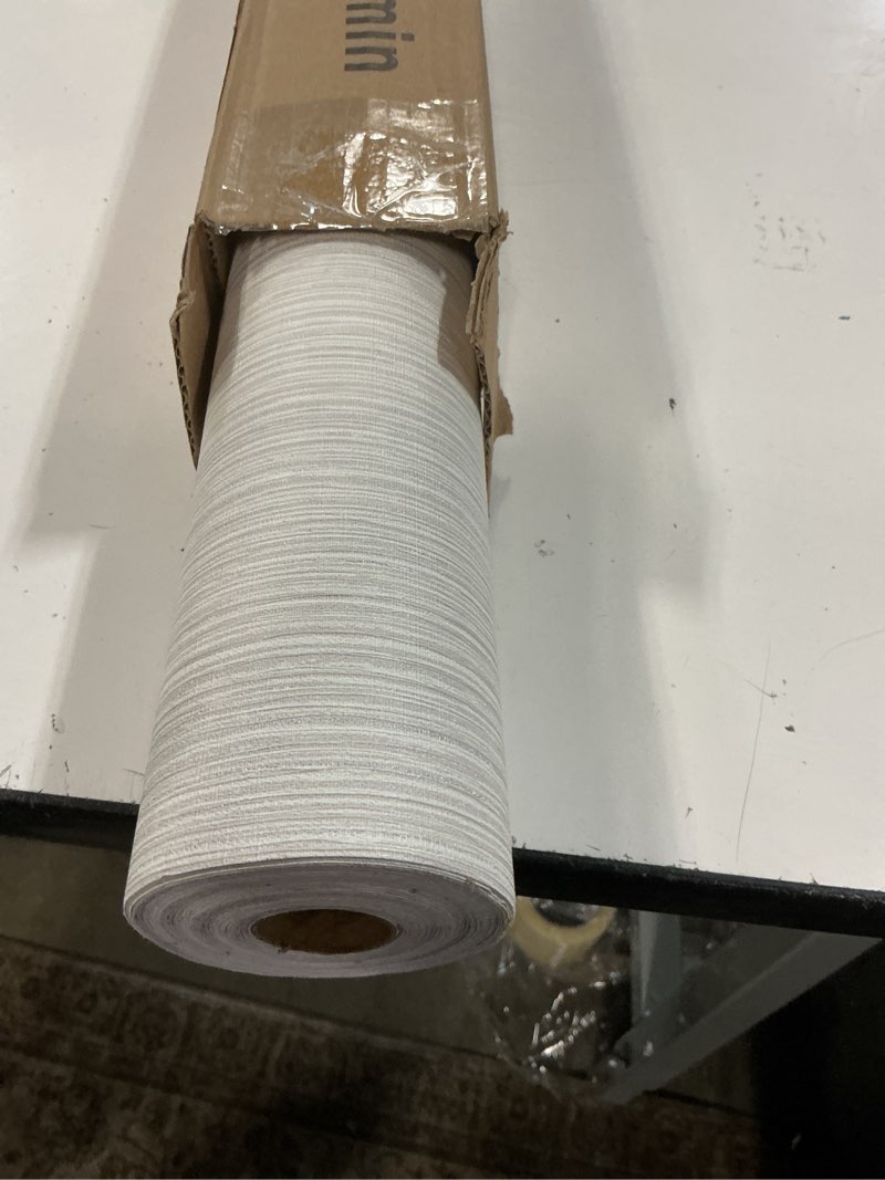 Condition photo showing Good Condition for haimin grasscloth wallpaper textured 61in x 1000in fabric contact paper wall paper textured linen peel and stick self-adhesive thick vinyl embossed film wallpaper (beige grey)