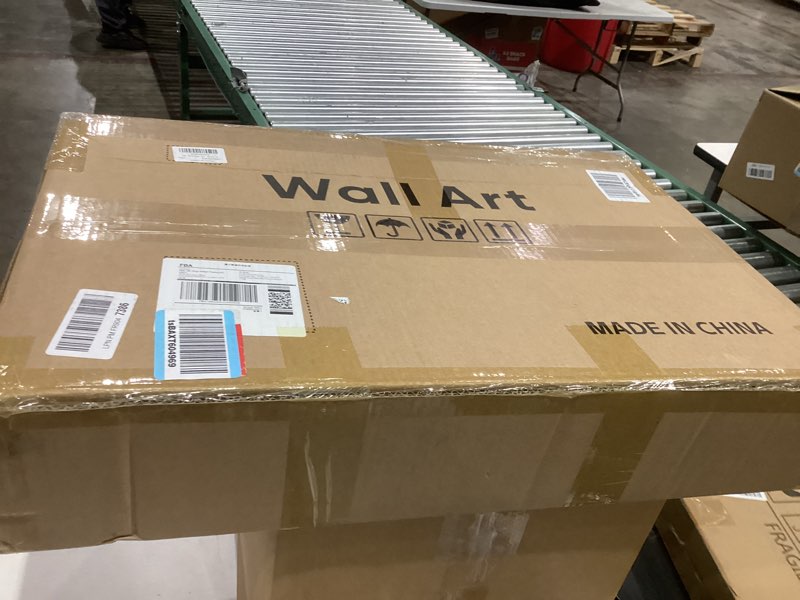 Condition photo showing New/Like New for 3D Textured Framed Abstract Wall Art, 3 Piece Modern Paintings Artwork for Walls, Black White Brown Geometric Sandstone Texture Pictures for Living Room Dining Room Bedroom Office Wall Decor 16x24 In 16" W x 24" H x 3Pcs Brown