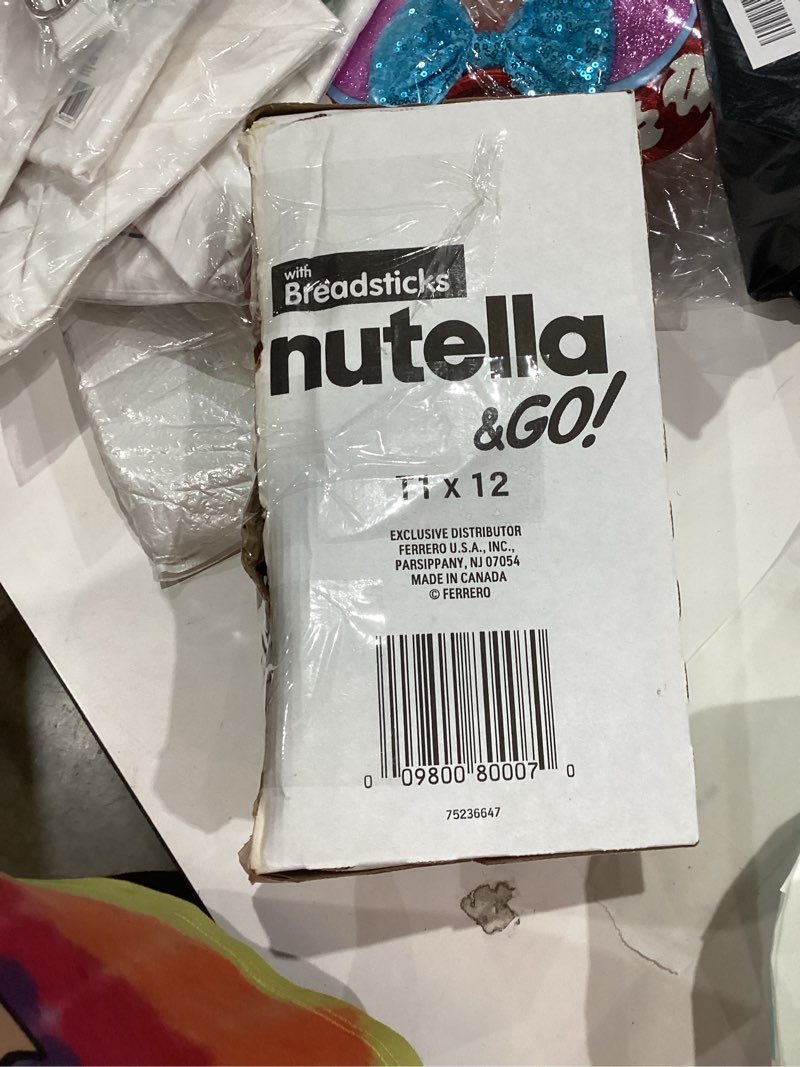 Condition photo showing New/Like New for Nutella & GO! Chocolate Hazelnut Spread with Cocoa + Breadsticks, 12 Snack Packs, 1.8 oz Each Other 1.8 Ounce (Pack of 12)