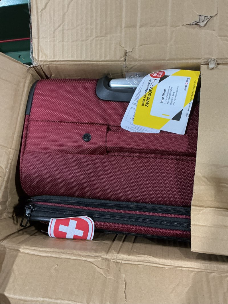 Condition photo showing Good Condition for SwissGear Sion Softside Expandable Luggage, Burgundy, Checked-Large 29-Inch Checked-Large 29-Inch Burgundy