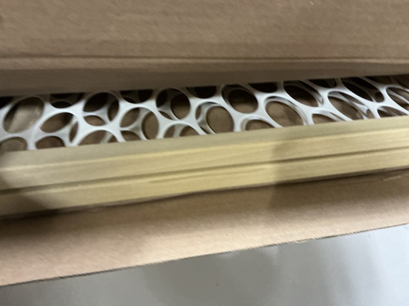 Condition photo showing As Is for Toddleroo by North States - Quick-Fit Oval Mesh Wooden Baby Gate: Pressure Mounted Baby Gate for Doorways - Adjustable 26.5 to 42 Inches Wide - 23 Inches Tall Temporary Gate 1-Pack