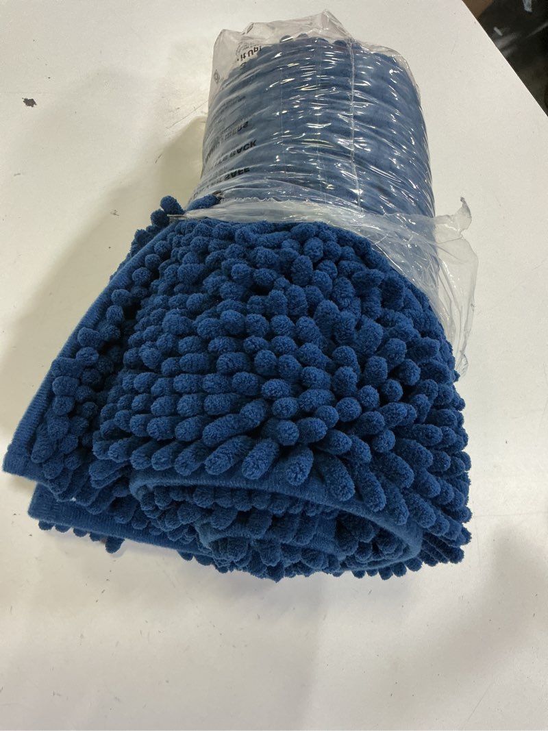 Condition photo showing Good Condition for muddy mat® | super absorbent door mat indoor, microfiber quick dry chenille entryway rug, non-slip front door mat, indoor mats for entryway, machine washable pet rug, navy blue medium 30"x19" navy blue 19" x 30"