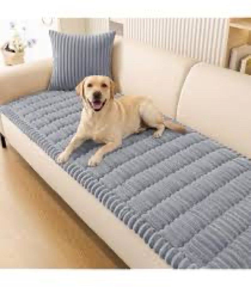Disayu Couch Cover for Dogs Washable, Non-Slip Pet Couch Covers for Sofa, Fuzzy Dog Couch Cover Blan