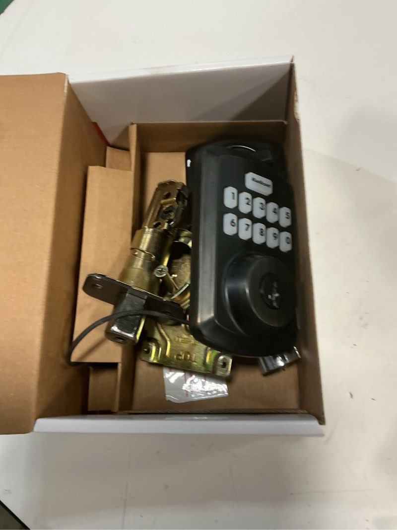 Condition photo showing As Is for kwikset smartcode venetian bronze zinc electronic deadbolt