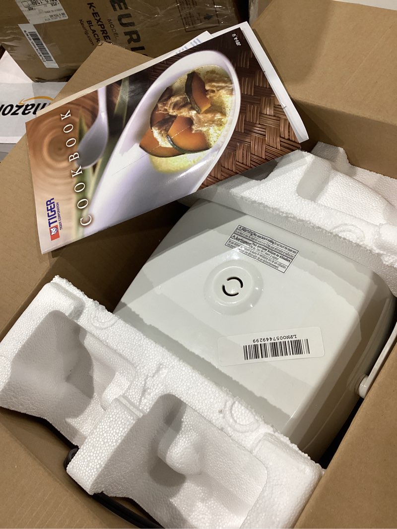 Condition photo showing Good Condition for tiger jbv-a10u 5.5-cup (uncooked) micom rice cooker and warmer with tacook food steamer cooking tray technology, white