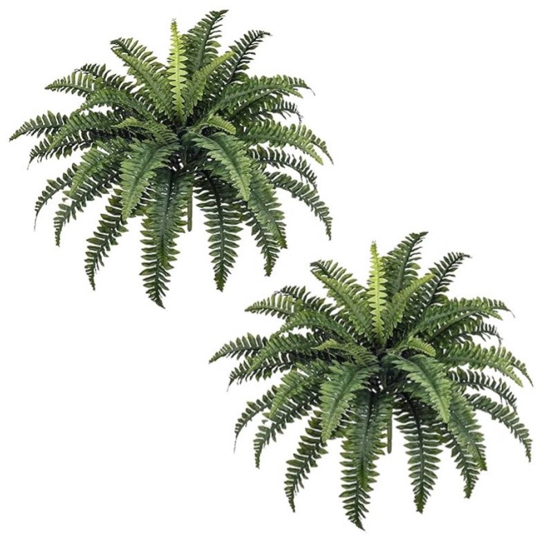 forest prince 35" ferns artificial bush plants large, 2 artificial boston ferns with 39 fronds for outdoors home decor