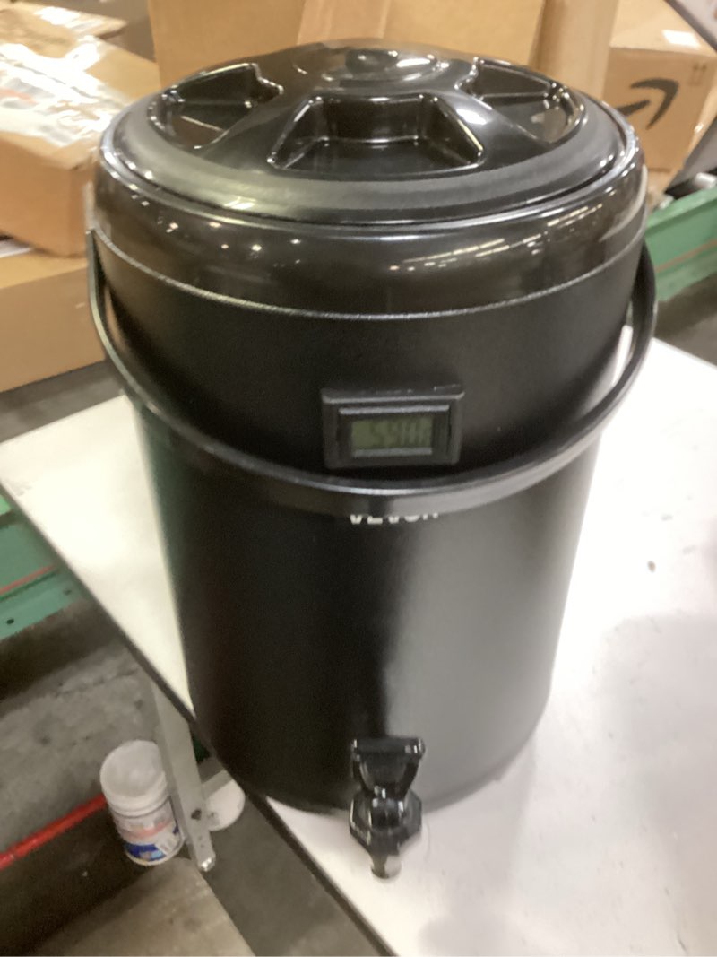 Condition photo showing Good Condition for VEVOR Insulated Beverage Dispenser, 3.2 Gal/12L Stainless Steel Thermal Drink Server with Spigot & Temp Display, Suitable for Hot and Cold Drinks, for Tea Coffee Water in Cafes & Restaurants, Black 3.2 Gal/12 L Black Black