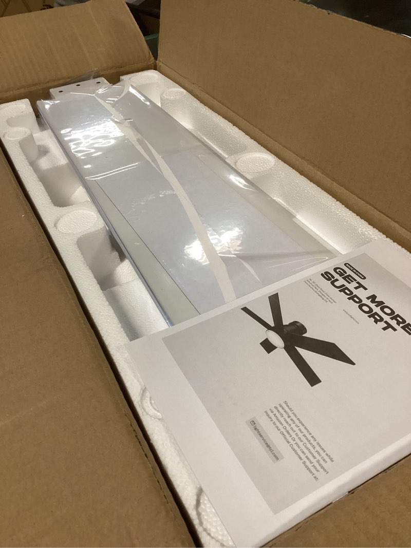 Condition photo showing Good Condition for TCL 52" Modern Ceiling Fan with Lights, 5 Blades, 6 Speeds DC Reversible, Dimmable, White Flush Mount for Bedroom, Living Room and Garage