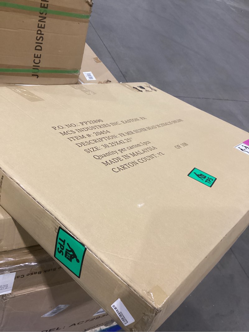 Condition photo showing New/Like New for MCS 24x36 Large Wall Mirror, Silver Mirror with Beaded Detail, Vertical & Horizontal Wall Hanging Mirror for Bathroom, Bedroom & Livingroom Silver 42.3"L x 30.3"W Rectangle - Beaded