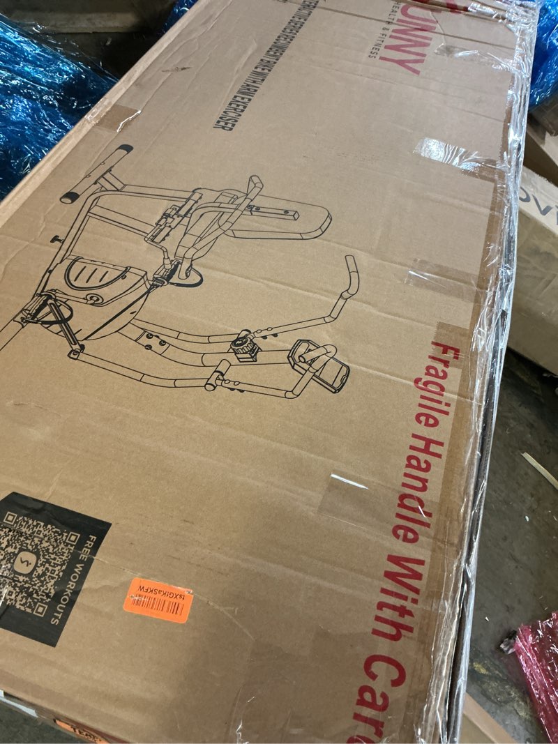 Condition photo showing As Is for Sunny Health & Fitness Smart Recumbent Bike, Full-Body Home Training with Arm/Leg Exercisers, Indoor Cycling Workout Machine Plus Adjustable Seat & Bulit-in Pulse Sensors, Free SunnyFit App Connection Cross Trainer