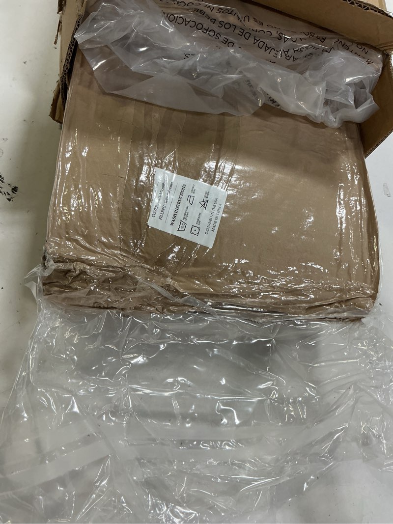 Condition photo showing New/Like New for muxhomo 7 pieces queen comforter set, seersucker bed in a bag queen size, all season luxury bedding set with comforter, flat sheet, fitted sheet, pillowcases & shams, khaki queen (88"x88") khaki
