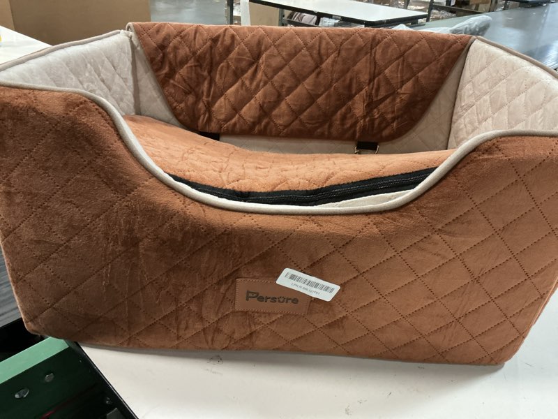 Condition photo showing As Is for Dog Car Seat for Large-Medium Dogs: Pet Car Seat, Detachable Washable Dog Booster Seat, Pet Travel Bed with Storage Pockets and Dogs Safety Belt (Coffee, Large) Coffee Large