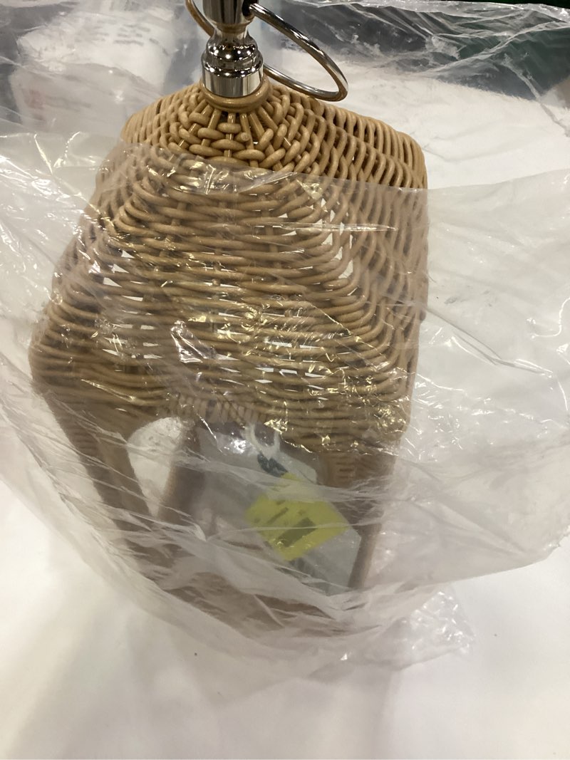 Condition photo showing New/Like New for woven rattan lantern, 14.75", by my texas house