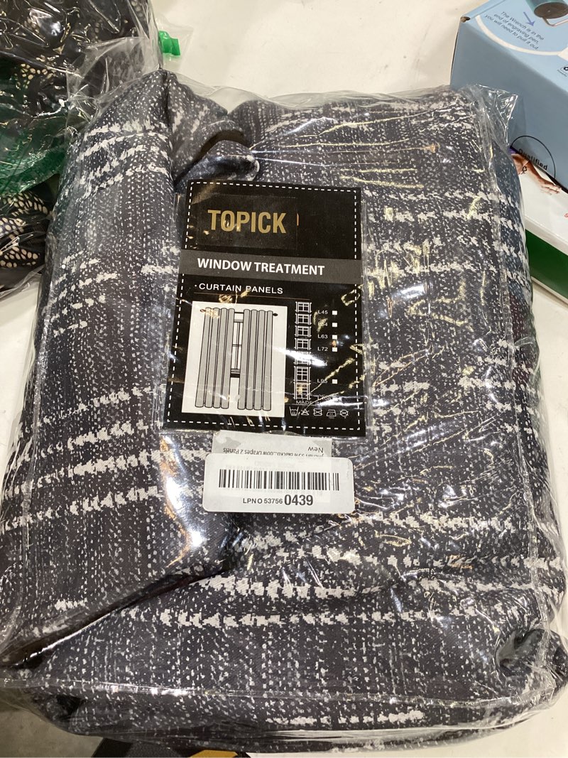 Condition photo showing Good Condition for jinchan 95% blackout boho curtains 84 inches long for bedroom white on blue geometric printed grommet top room darkening thermal insulated window drapes 2 panels 52"w x 84"l (pack of 2) boho | white on blue