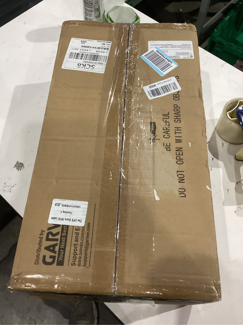 Condition photo showing As Is for Black plastic shelving