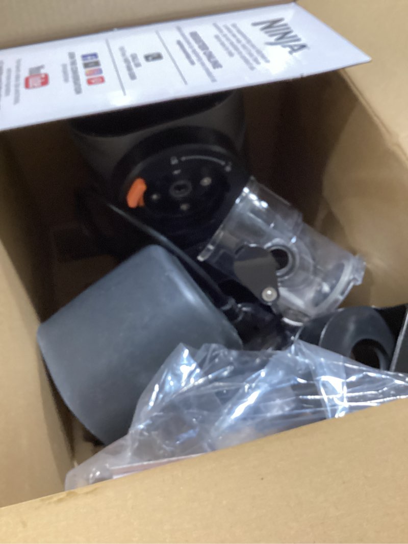 Condition photo showing As Is for ninja neverclog cold press juicer, powerful slow juicer with total pulp control, countertop, electric, 2 pulp functions, dishwasher safe, 2nd generation, charcoal, jc151