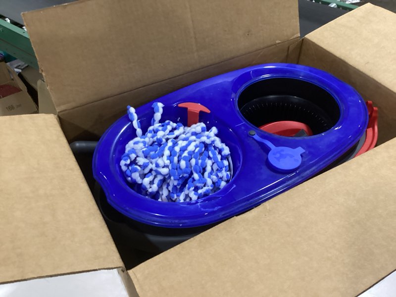 Condition photo showing Good Condition for o-cedar rinseclean spin mop & bucket system | clean with water | removes 99% of bacteria plastic rinseclean spin mop & bucket cleaning system
