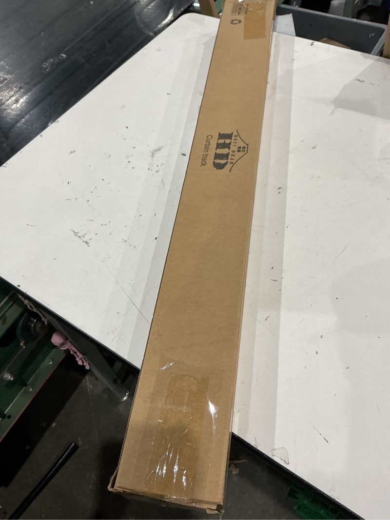 Condition photo showing As Is for (used)hei! dear curtain track 15-18ft white – adjustable ceiling/wall mount, heavy duty curtain rail system