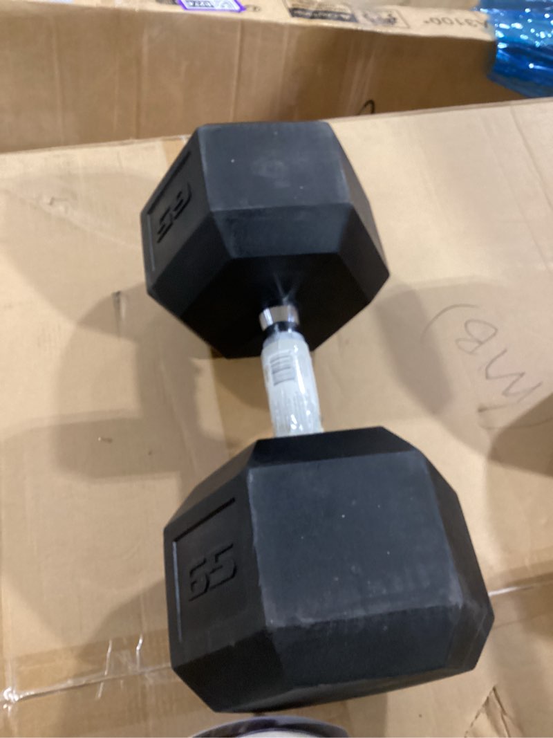 Condition photo showing Good Condition for CAP Barbell Coated Hex Dumbbell Weight - Single | 10-120 lbs | Multiple Options Chrome Handle 65 lb