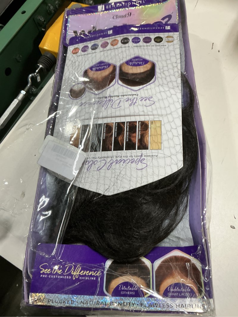 Condition photo showing As Is for sensationnel what lace 13x6 wigs - glenna lacefrontal hand tied glueless synthetic with natural density preplucked hairline (2 darkbrown)