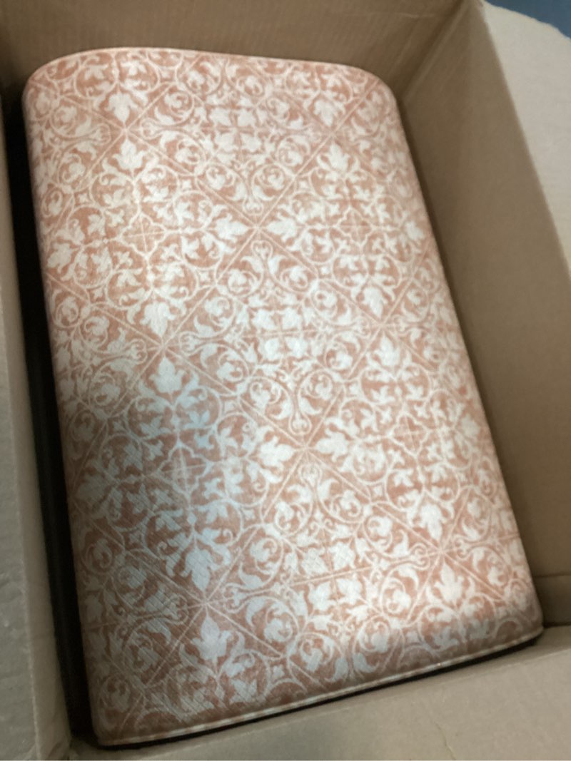 Condition photo showing Good Condition for Town & Country Basics Comfort Plus Vintage Medallion Tile Anti Fatigue Comfort Mat, Kitchen Runner Mat, Standing Desk Mat, Dorm Room Rug, Non-Slip Backing, Rust, 18"x55" Rust 55"L x 18"W x 0.5"Th