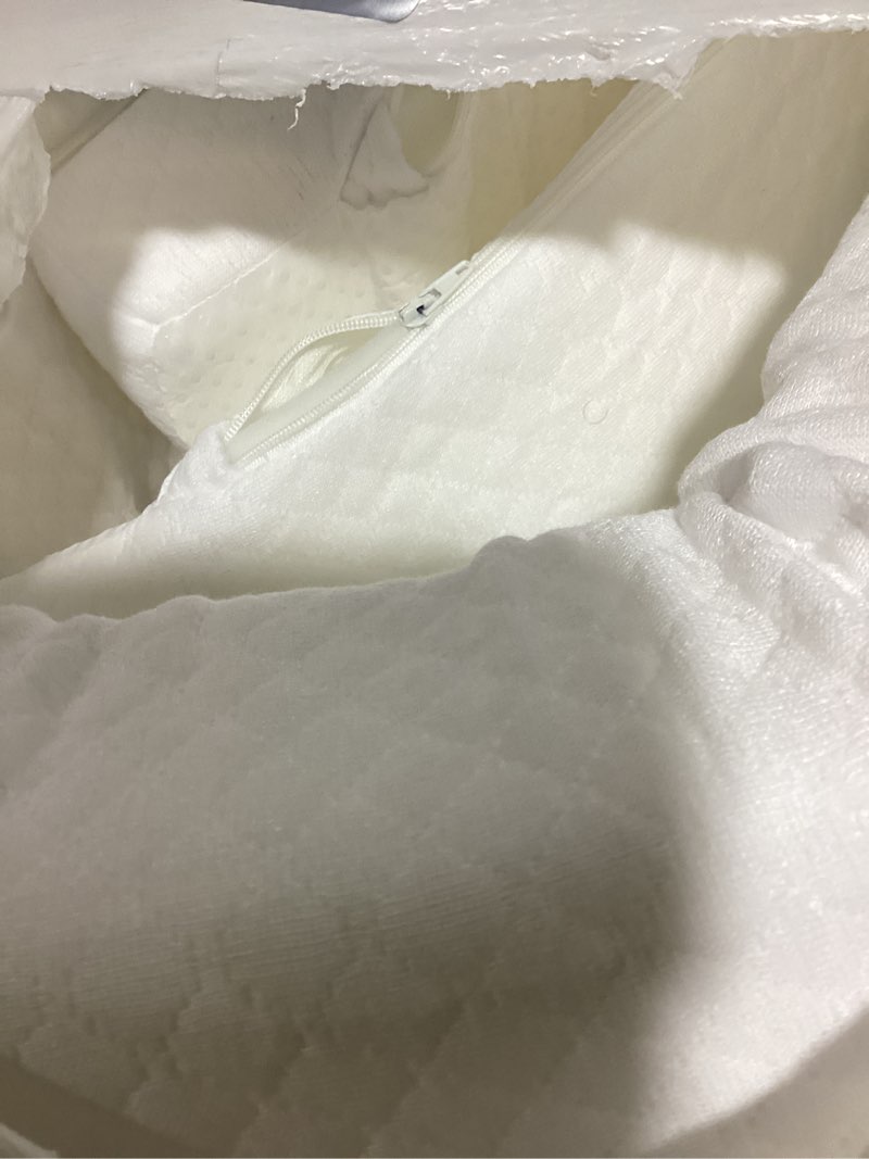 Condition photo showing As Is for HOMBYS Wedge Pillow Headboard for Bed Gap,Foldable Bed Wedge Gap Filler King Size,Matterss Gap Filler,Multi Functional Bed Crack Pillow, Fill The Gap (0-7") Between Your Headboard and Mattress,White White King(76"x6"x6")