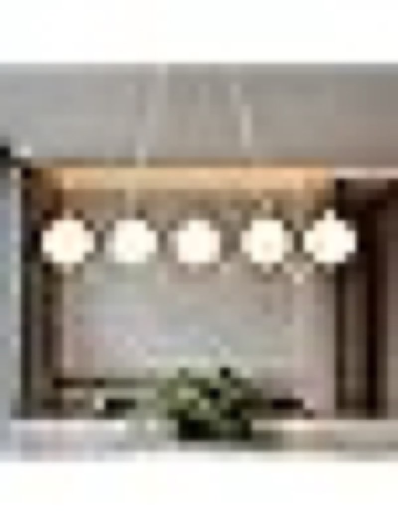 Glass Globe Sputnik Chandelier, 5-Light Modern Spiral Wave Light Fixture Over Table, Linear Chandeliers for Dining, Kitchen Island, Living Room, Gold and Milk White Bubble, 31.8 Inch, GC-03