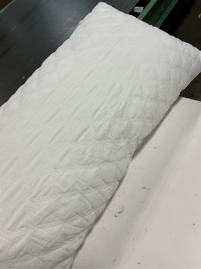 Condition photo showing Good Condition for oubonun full body pillow for sleeping-adjustable firm and fluffy body pillows for adults-long and large pillow for bed- 21"x54" white-white side