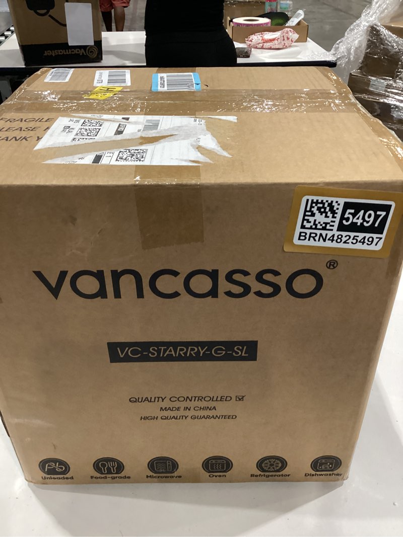Condition photo showing New/Like New for vancasso starry dinnerware set for 4, 16 pieces handmade reactive glaze stoneware plates and bowls sets with mugs, dishwasher and microwave safe dish set, green service for 4 (16 pcs) starry-green