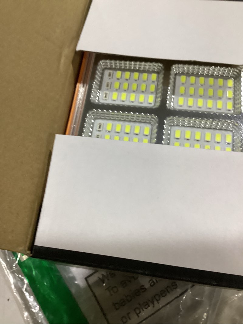 Condition photo showing Good Condition for 120w solar rechargeable work light, 144 led 10000lm led work light with 4 modes, portable flood light with stand, ip66 waterproof outdoor working light for emergency mechanic camping repair (yellow) yellow 1
