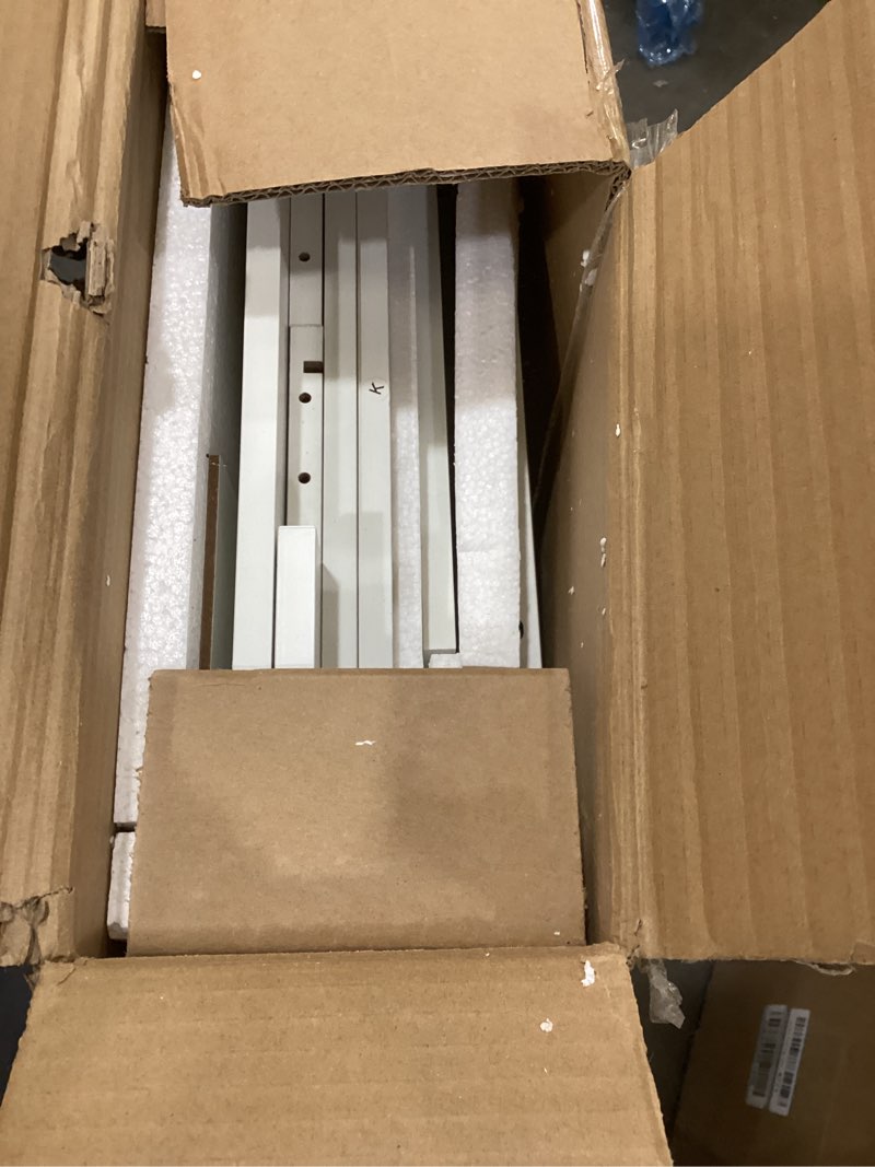 Condition photo showing As Is for Vanity Desk with 4 Storage Drawers - Modern Makeup Vanity Table with Charging Station, White Vanity Desk with Reversible Cabinet Dressing Table Set with Divided Organizers for Women Girls, White