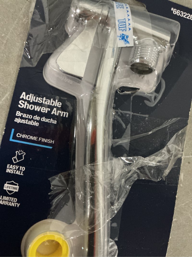 Condition photo showing As Is for project source chrome 8.95-in shower arm (0.5-in-id)