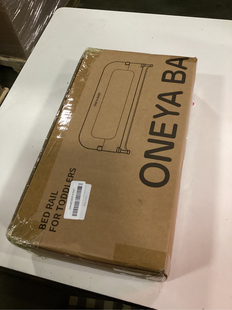 Condition photo showing New/Like New for baby bed rail guard, 48in thickened toddler bed rail for toddlers, extral tall swing down kids child safety side railing guards/rails for twin, full, queen, king bunk size bed, white/grey, 27”h 1 side 48" (swing down) white/grey