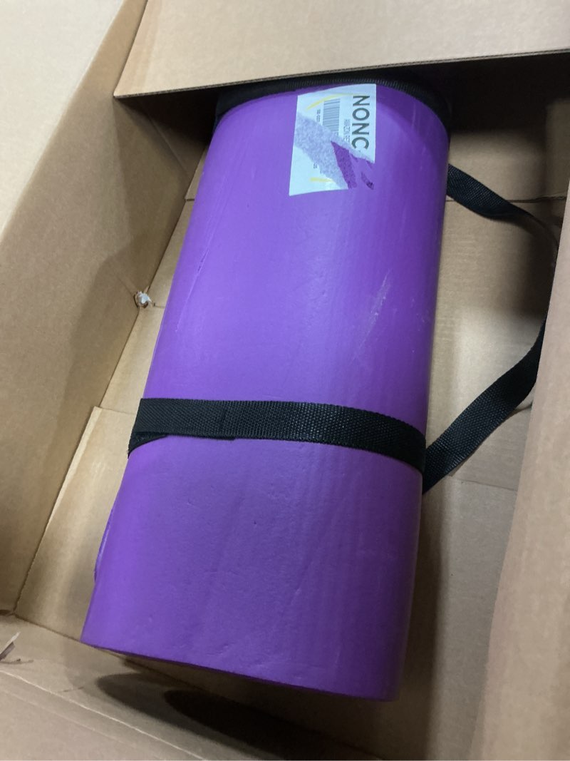 Condition photo showing As Is for Gaiam Gaiam Essentials 2/5" Thick (10mm) Yoga & Pilates, Fitness & Exercise Mat with Easy-Cinch Carrier Strap Cusion Support For Fitness and Gym Workouts Purple 2/5" (10MM)