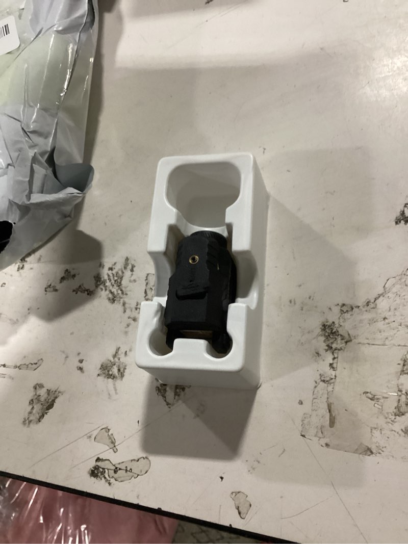 Condition photo showing As Is for ezshoot 800 lumens pistol light laser combo rechargeable, pistol flashlight with slidable rail compatible with glock and picatinny rail, gun light with green laser beam black light with green beam